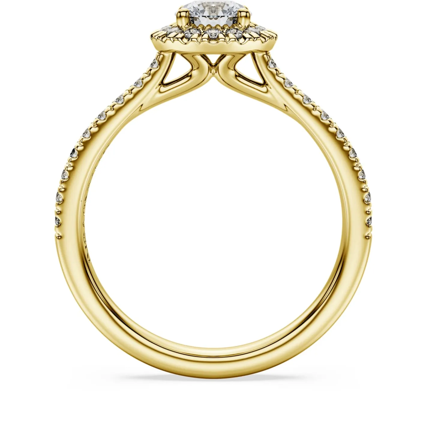 Anello solitario halo Eternity