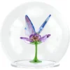 Idyllia Sfera in Vetro con Farfalla e Fiore